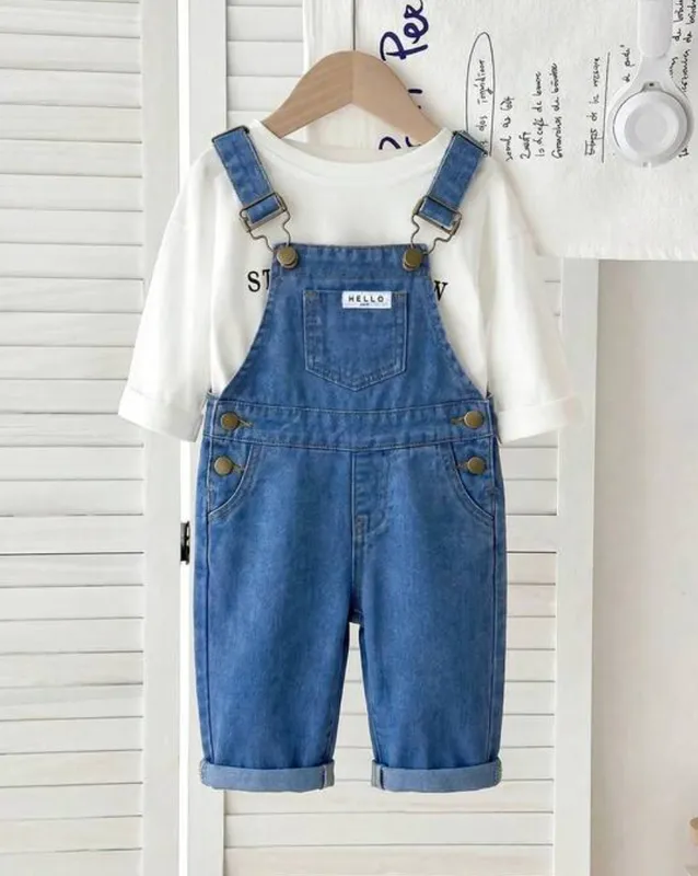 overol jean para niño color azul
