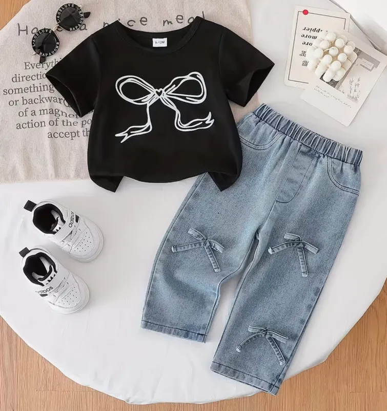 Conjunto denim con polo de bebé