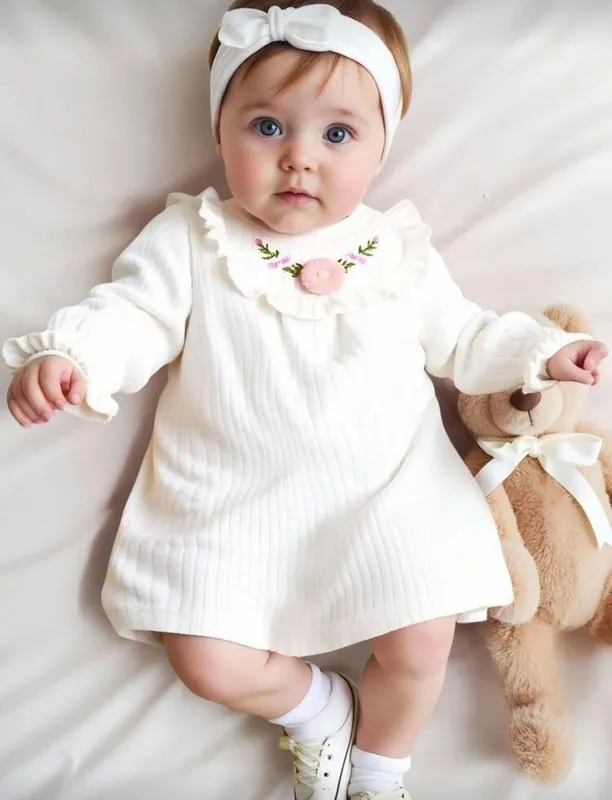 Vestido de algodón bordado
