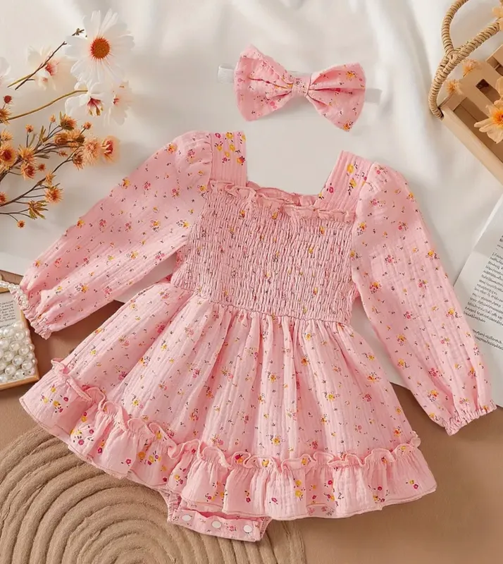 Body vestido manga larga