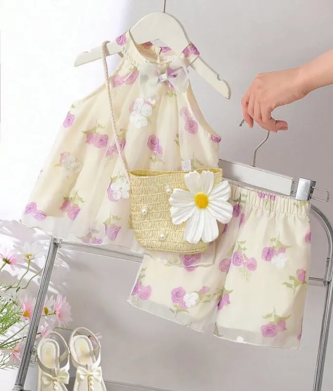 Conjunto de gasa bordada verano