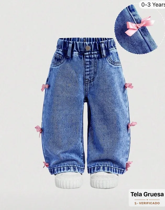 Jeans de bebé con lazos