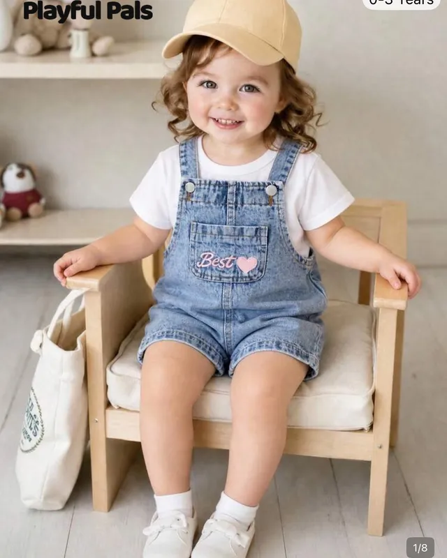 Overol short corazón
